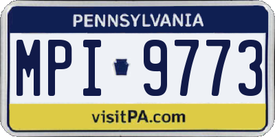 PA license plate MPI9773