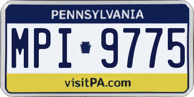 PA license plate MPI9775