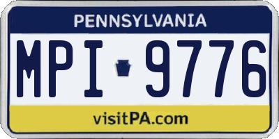 PA license plate MPI9776