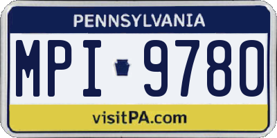 PA license plate MPI9780