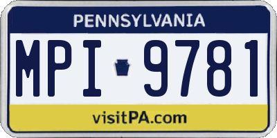 PA license plate MPI9781