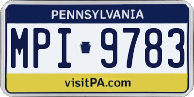PA license plate MPI9783