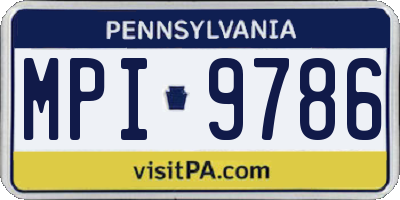 PA license plate MPI9786
