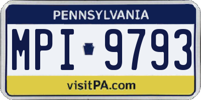 PA license plate MPI9793