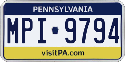 PA license plate MPI9794