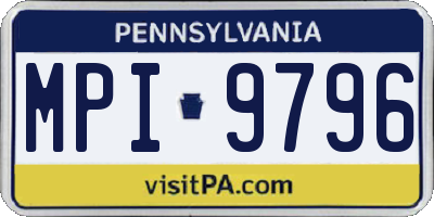 PA license plate MPI9796