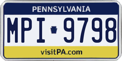 PA license plate MPI9798