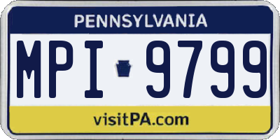 PA license plate MPI9799
