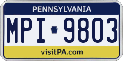 PA license plate MPI9803