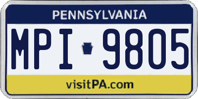 PA license plate MPI9805