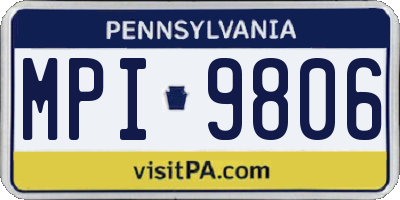 PA license plate MPI9806