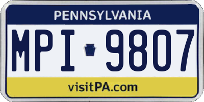 PA license plate MPI9807