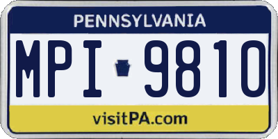 PA license plate MPI9810
