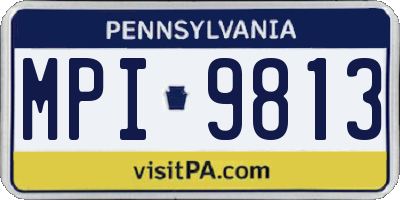 PA license plate MPI9813