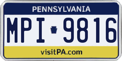 PA license plate MPI9816