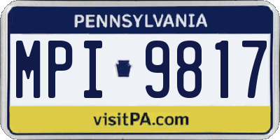 PA license plate MPI9817