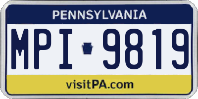 PA license plate MPI9819