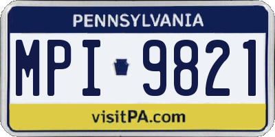 PA license plate MPI9821