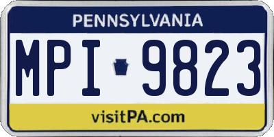 PA license plate MPI9823