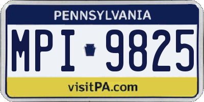 PA license plate MPI9825