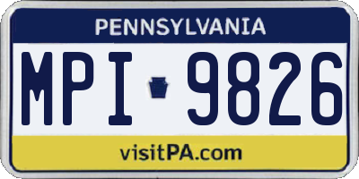 PA license plate MPI9826