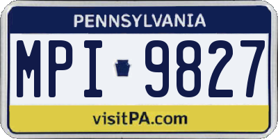 PA license plate MPI9827