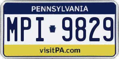 PA license plate MPI9829