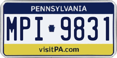 PA license plate MPI9831