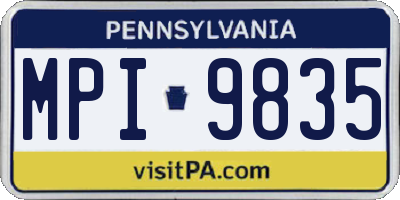 PA license plate MPI9835
