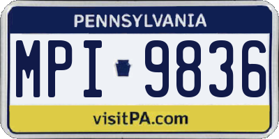 PA license plate MPI9836