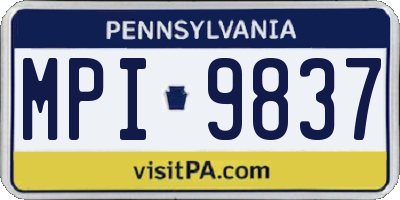 PA license plate MPI9837