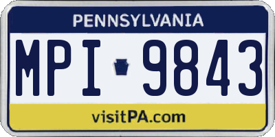 PA license plate MPI9843
