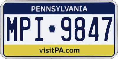 PA license plate MPI9847