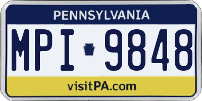 PA license plate MPI9848