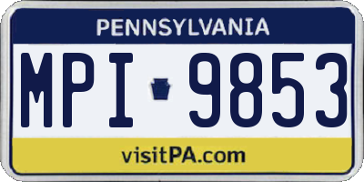 PA license plate MPI9853