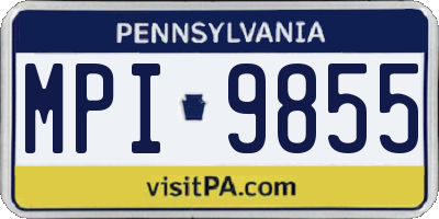 PA license plate MPI9855