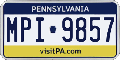 PA license plate MPI9857