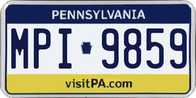PA license plate MPI9859