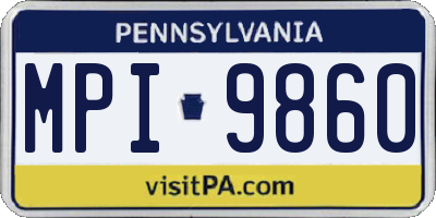 PA license plate MPI9860