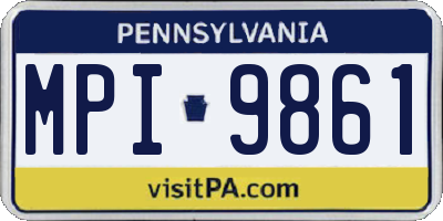 PA license plate MPI9861