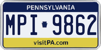 PA license plate MPI9862