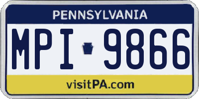 PA license plate MPI9866