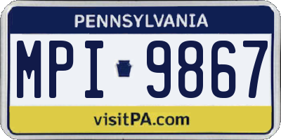 PA license plate MPI9867