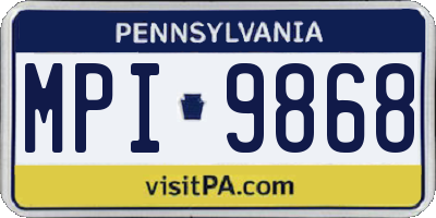 PA license plate MPI9868