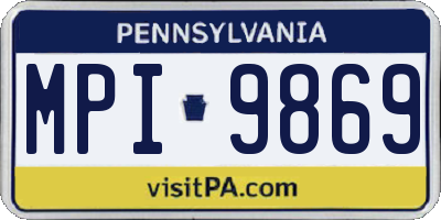PA license plate MPI9869