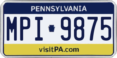 PA license plate MPI9875