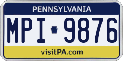 PA license plate MPI9876