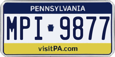 PA license plate MPI9877