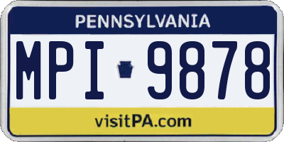 PA license plate MPI9878