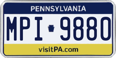 PA license plate MPI9880